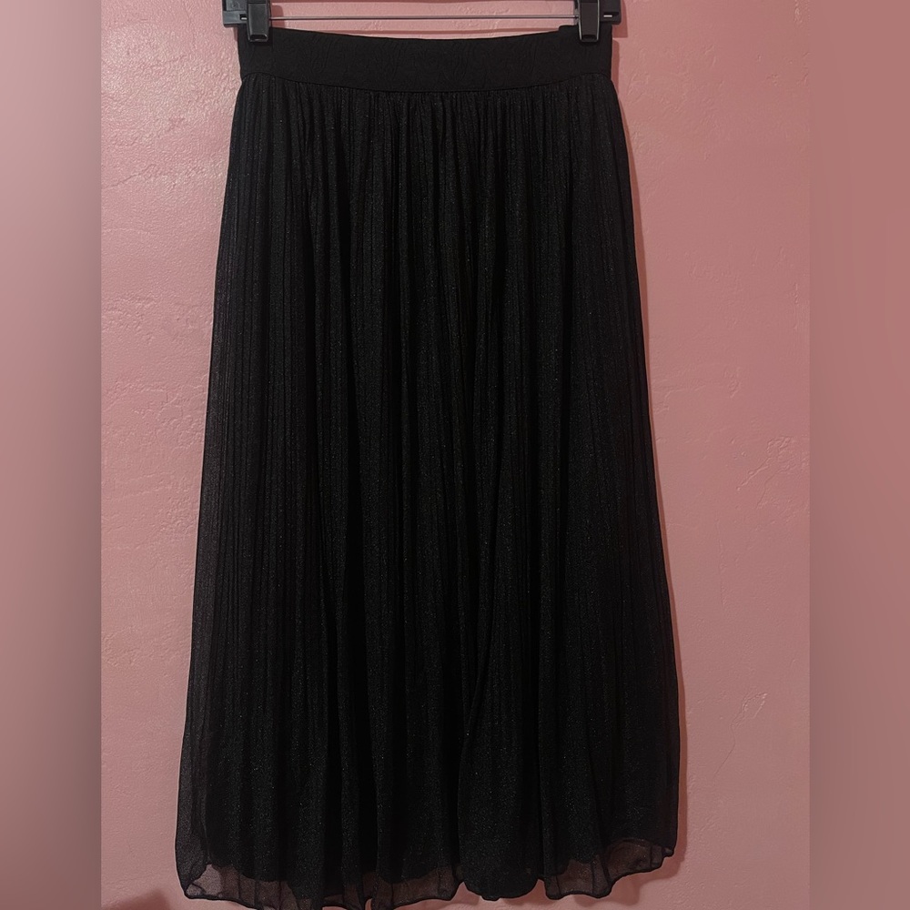 Black shimmery maxi skirt